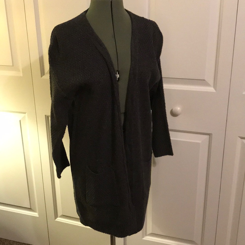 Ladies grey cardigan sweater